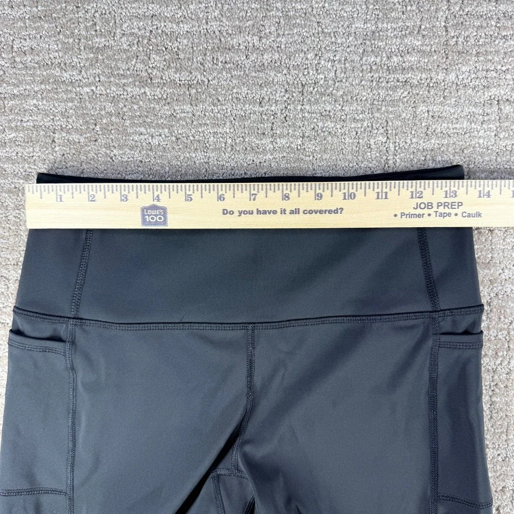 RBX Active Bike Shorts High Waist Side Pockets Black Medium Womens Poly Blend